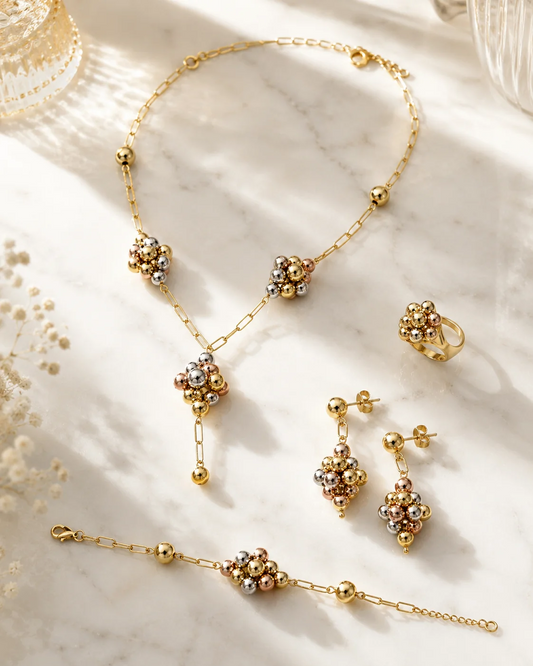 Elegant Tri-Color Jewelry Set