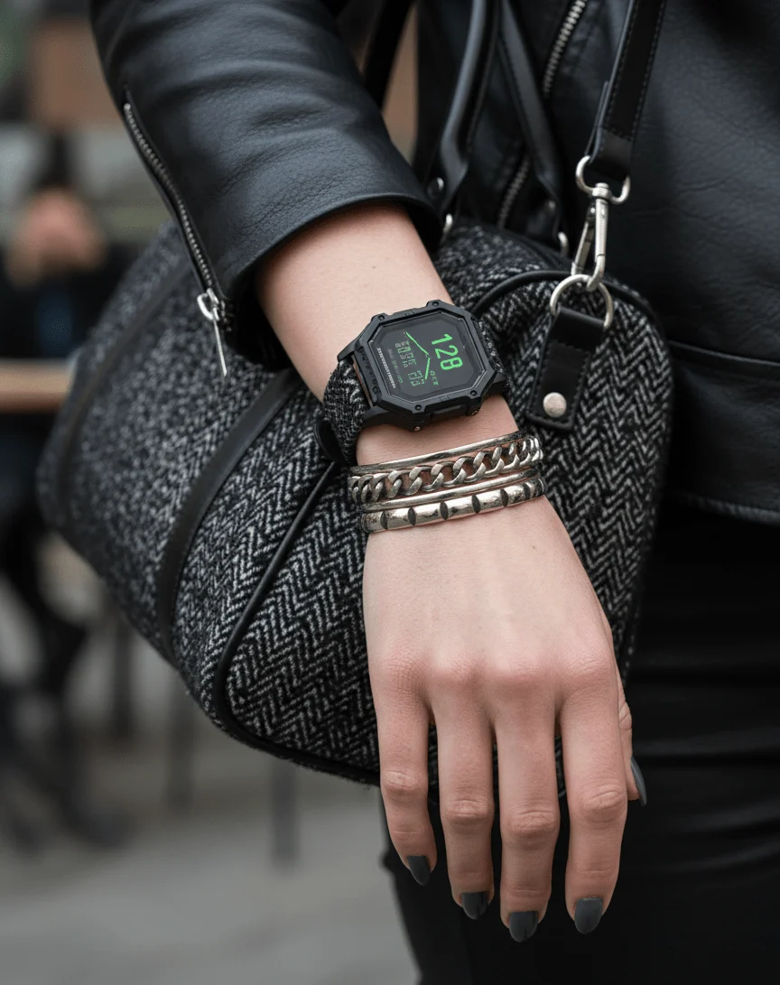 Herringbone Fabric Handbag