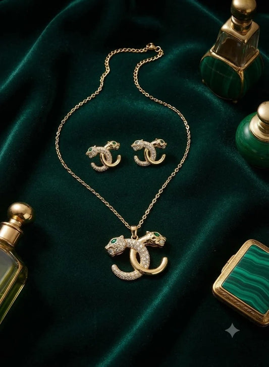 Panther Monogram Jewelry Set