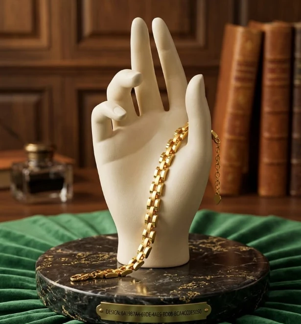 Gold Brick Link Bracelet