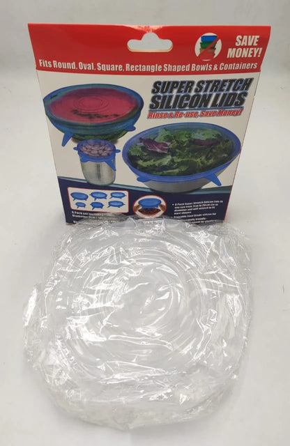 Silicone Stretch Lids With Bowl (Pack of 6)